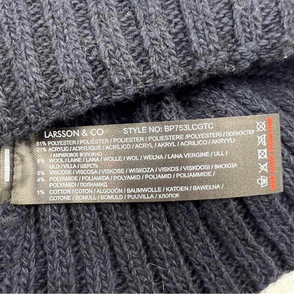 LARSSON & CO SPIRIT OF SCANDINAVIA, WARM BEANIE SET,BEIGE & NAVY BLUE, ONE SIZE - Picture 15 of 16